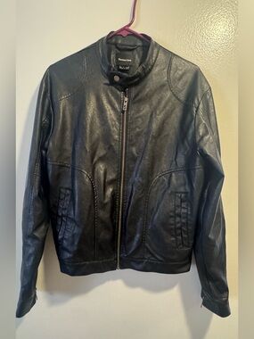 Faux Leather Black Jacket - Stafford Club